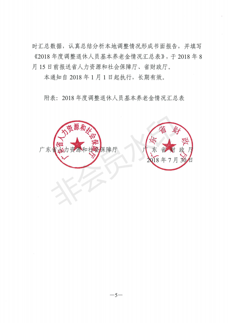 廣東省人力資源和社會保障廳 廣東省財政廳 關(guān)于2018年調(diào)整退休人員基本養(yǎng)老金的通知_04.png